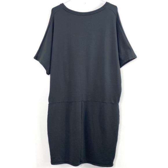 ATHLETA Pronto Pleated Stretch Dress in Black Olive Size M Style 291869-01 - Picture 3 of 10